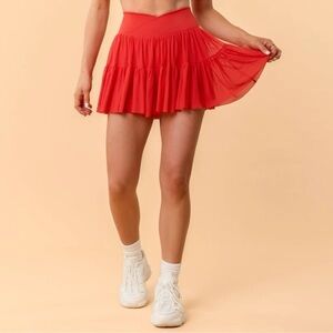 Blogilates Women's Ballerina Skirt/Skort, Red, Sz 2X, NWT